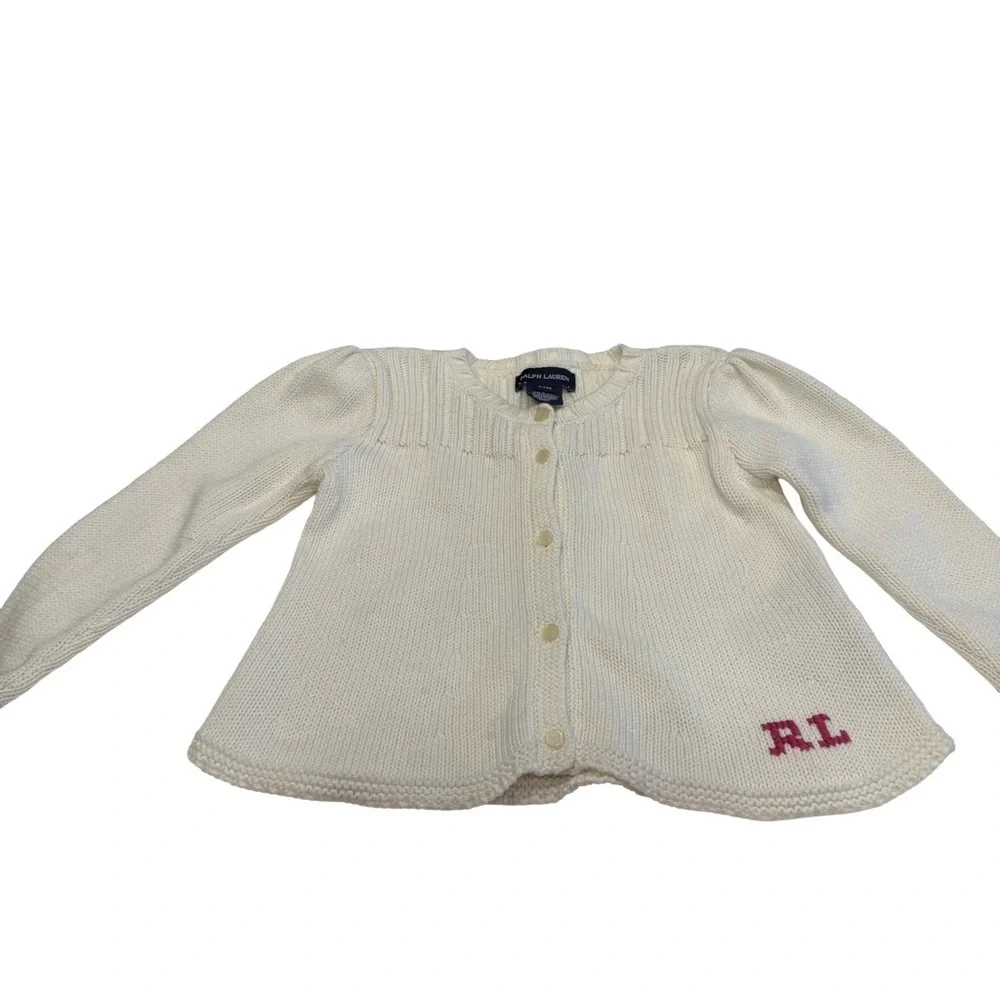 Ralph Lauren Girls 2 PCS Set Pink Corduroy Skirt 2T & Cardigan Sweater  24 Mo